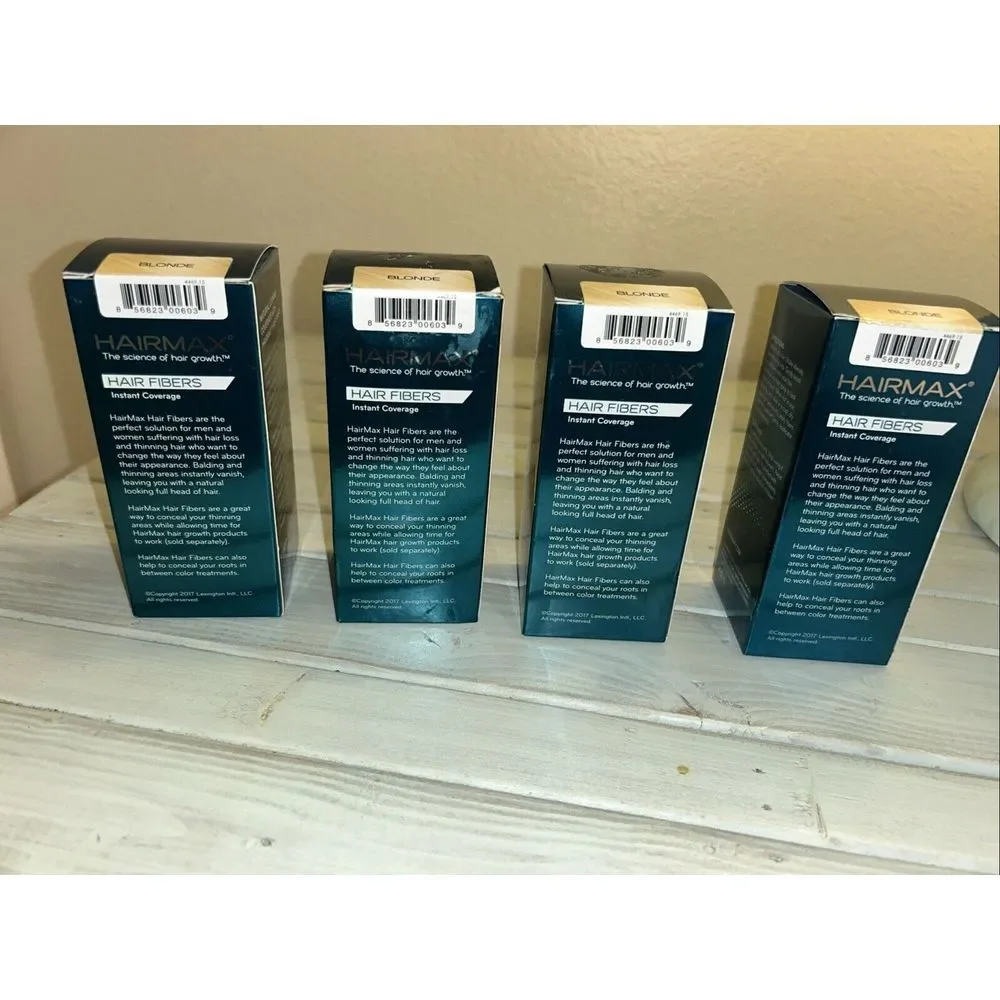 Pack 4 HairMax Hair Fibers Instant Coverage Density 30 Gram 1.06 oz Blonde Color